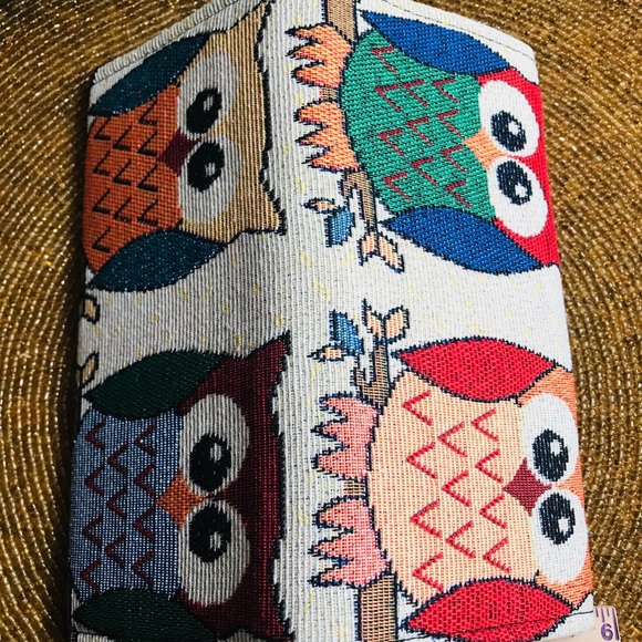 Tapestry Cotton Woven Clutch w/ 4 Owls 🦉 - Picture 2 of 4